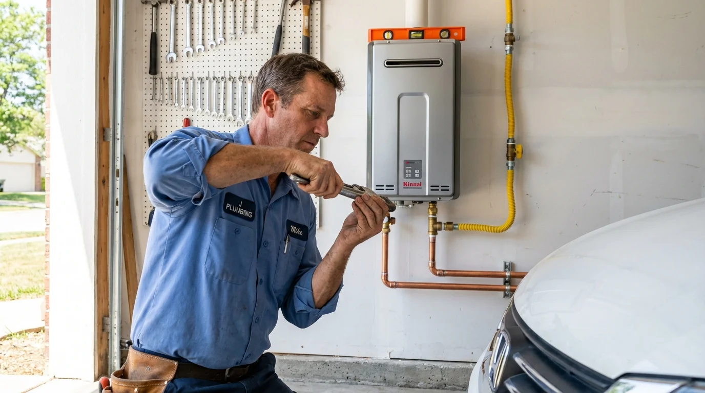 Tankless water heater installation by a Johns Plumbing LLC plumber in Winneconne